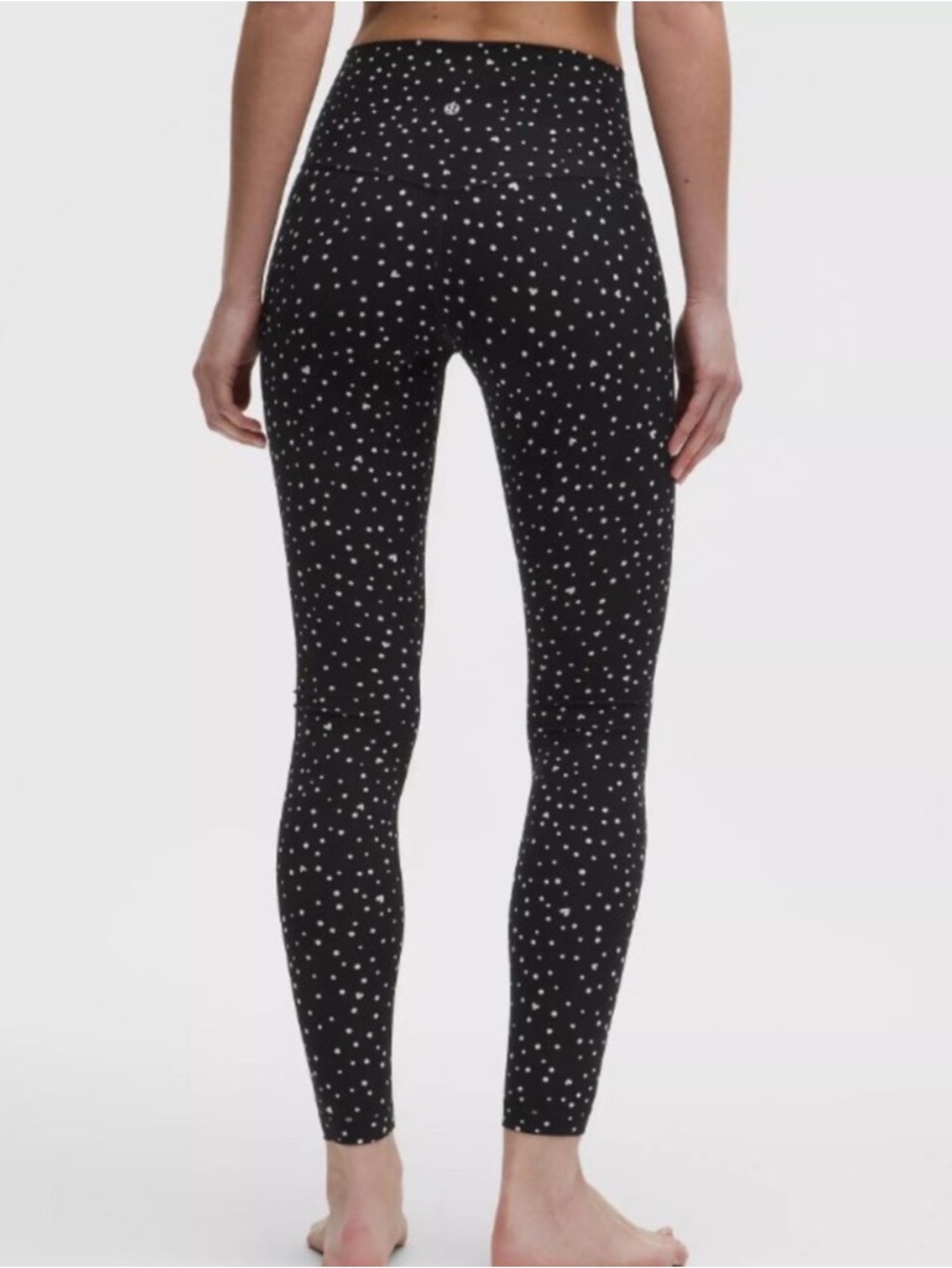 Sz 10 lululemon Align High-Rise Pant Heart Scatter Dot Print White Black - Picture 6 of 7